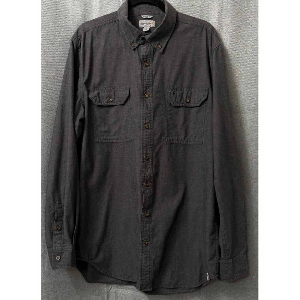 Carhartt Long Sleeve Mens Shirt Size L Work Wear Relaxed Fit